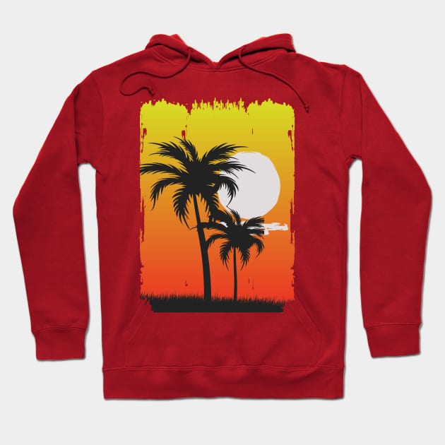 Palm sunset Hoodie by Lifestyle T-shirts